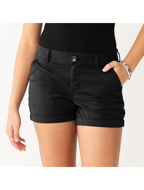 Juniors' SO Cuffed Chino Shorts