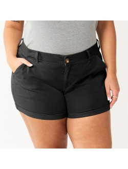 Juniors' Plus Size SO Cuffed Chino Shorts