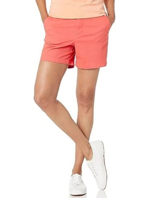 Amazon Essentials Women's 5" Inseam Chino Short (Available in Straight and Curvy Fits)