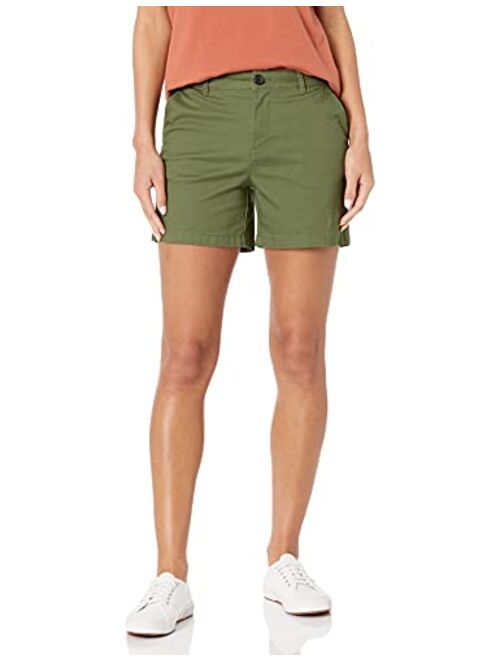 Amazon Essentials Women's 5" Inseam Chino Short (Available in Straight and Curvy Fits)