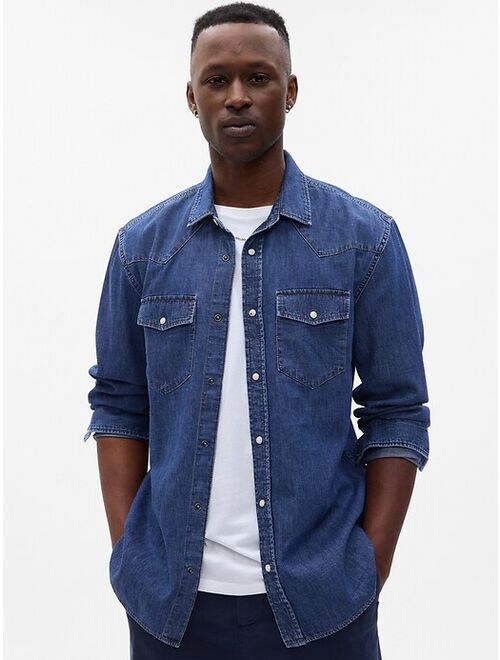 Gap Denim Western Shirt with Washwell