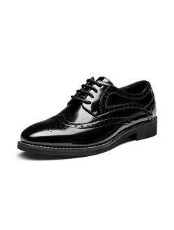 Women's Classic Oxfords Lace Up Business Formal Wingtip Brogue Dress Shoes