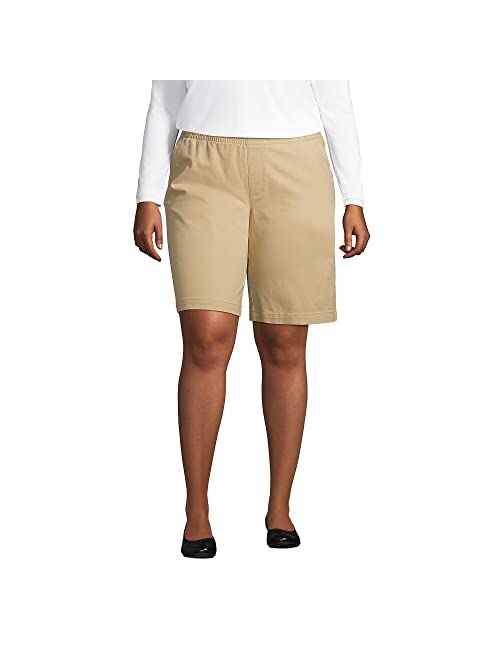 Lands' End womens Mid Rise Pull On 10inKnockabout Chino Bermuda Shorts