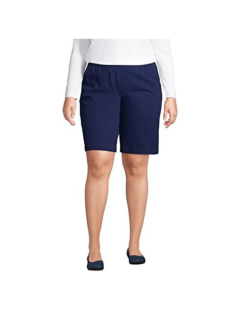 Lands' End womens Mid Rise Pull On 10inKnockabout Chino Bermuda Shorts