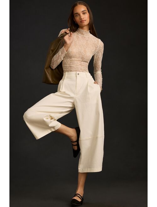 Maeve Pleated Barrel-Leg Chinos