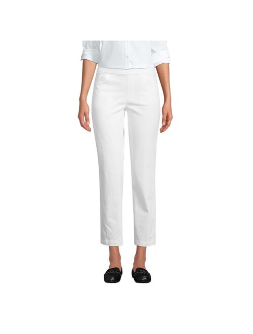 Lands' End School Uniform Women's Mid Rise Pull On Knockabout Chino Crop Pants