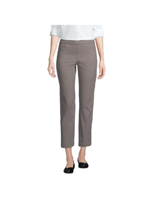 Lands' End School Uniform Women's Mid Rise Pull On Knockabout Chino Crop Pants