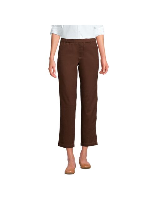 Lands' End School Uniform Women's Mid Rise Pull On Knockabout Chino Crop Pants