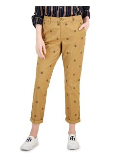 Women's Hampton Logo-Print Chino Ankle Pants