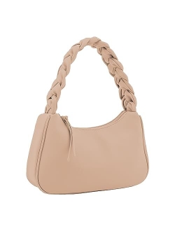 Emperia Braided Top Handle Shoulder Bag For Women, Trendy Designer Small Hobo Tote Handbag