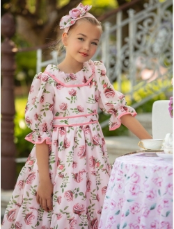 floral-print short-sleeved dress