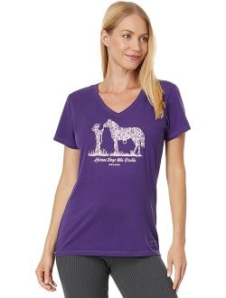 Life is Good Horses Keep Me Stable Short Sleeve Crusher Vee