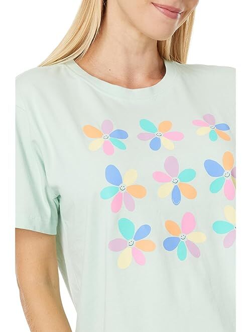 Life is Good Happy Daisies Short Sleeve Boxy Crusher Tee