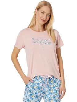 Life is Good Dragonfly Flowers Lightweight Sleep Tee