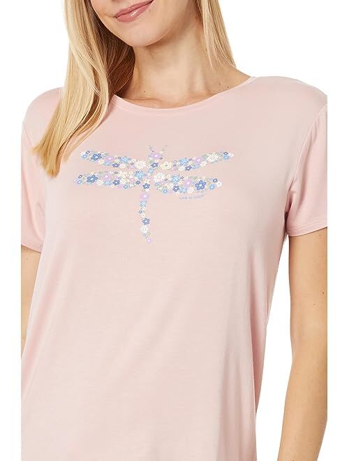 Life is Good Dragonfly Flowers Lightweight Sleep Tee