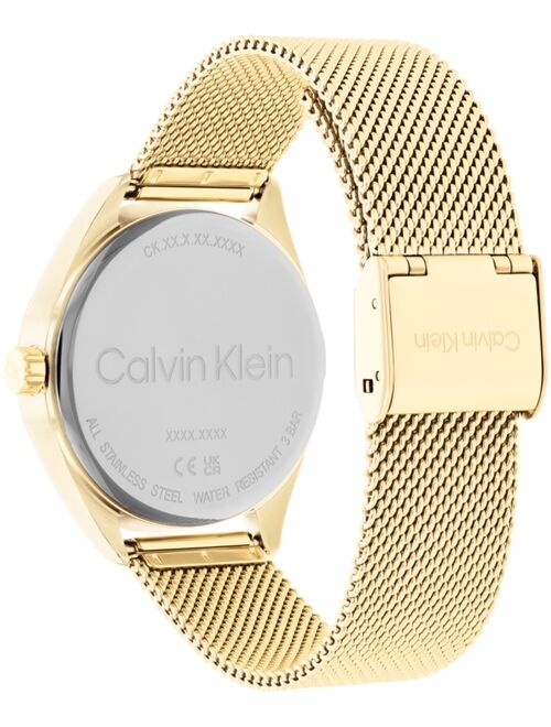 Calvin Klein Unisex Gold-Tone Stainless Steel Mesh Bracelet Watch 36mm