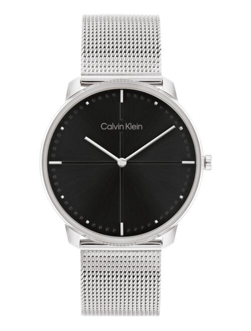 Calvin Klein Unisex Silver-Tone Stainless Steel Mesh Bracelet Watch 40mm