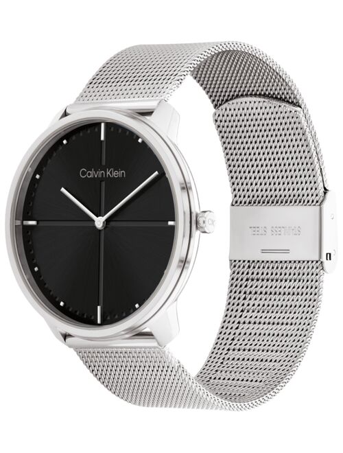 Calvin Klein Unisex Silver-Tone Stainless Steel Mesh Bracelet Watch 40mm