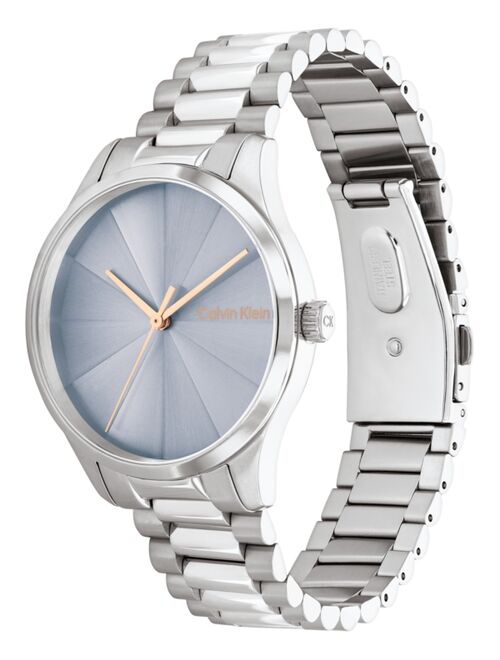 Calvin Klein Unisex 3-Hand Silver-Tone Stainless Steel Bracelet Watch 35mm