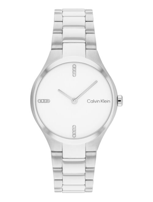 Calvin Klein Women's 2H Quartz Silver-Tone Stainless Steel Bracelet Watch 30mm