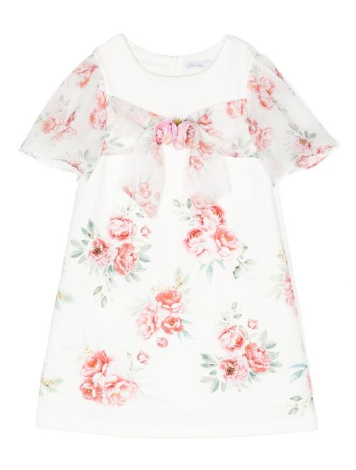 Patachou bow-detail floral dress