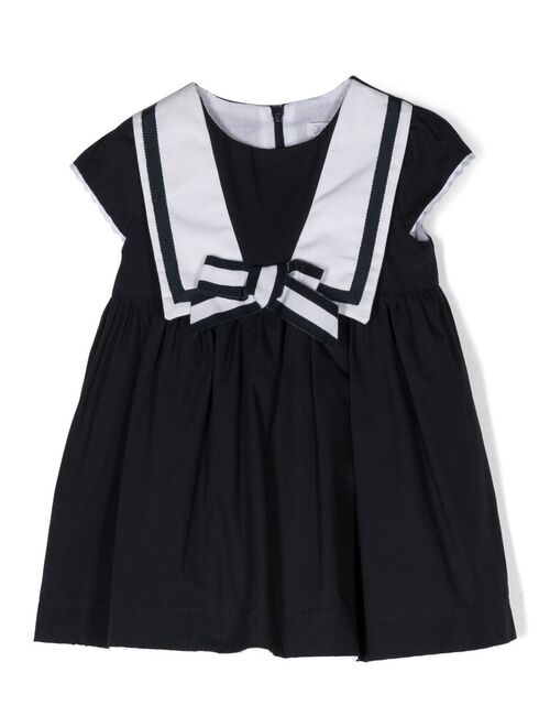 Patachou bow-detail sailor-collar dress