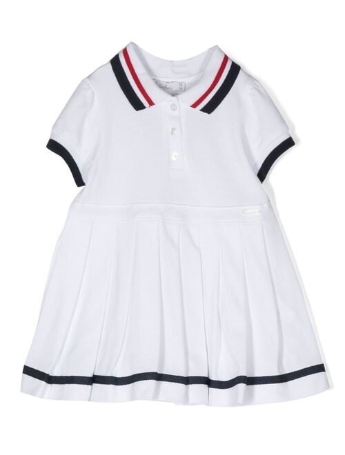 Patachou stripe-detail polo-collar dress