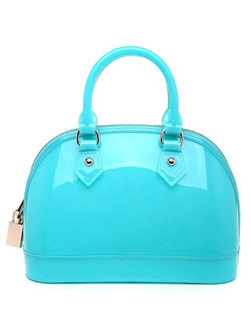 Maisorine Ladys Candy Color Jelly Handbag Satchel Tote Shell Bag Crossbody Shoulder Bag Top Handle Bags