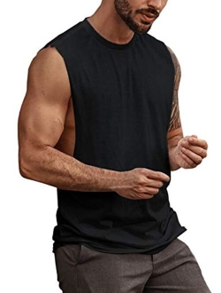 Runcati Mens Workout Cut Off Shirts Perfect Muscle Shirt Bodybuilding Tak Tops Sleeveless Gym T Shirts