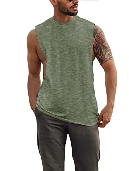 Runcati Mens Workout Cut Off Shirts Perfect Muscle Shirt Bodybuilding Tak Tops Sleeveless Gym T Shirts