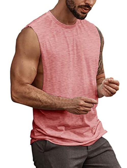 Runcati Mens Workout Cut Off Shirts Perfect Muscle Shirt Bodybuilding Tak Tops Sleeveless Gym T Shirts