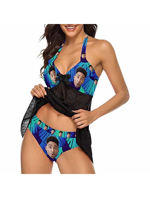 Artsadd Personalized Swimsuit with Face,Custom Bathing Suit Swimwear Funny Gifts for Girlfriend Women's Swimsuit for Summer