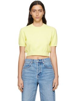 Alexander Wang Yellow Cropped T-Shirt