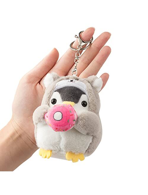 BONICI Men Women Creative Cute Lovely Cosplay Costume Play Changing Clothes Donut Penguin Pendant Keychain Key-Chains Keyring Gift Pendant Handbag Tote Purse Backpack Dec