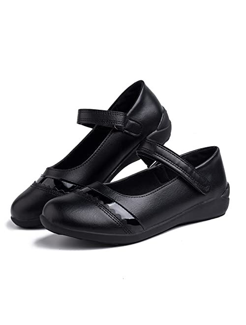 Arazooyi Black School Uniform Shoes for Girls, Round Toe Back to School Mary Jane Shoes for Girls Zapatos escolares (Little Girl/Big Girl)