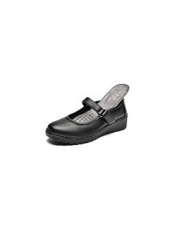 VJH confort Women s Mary Jane Flats, Breathable Comfort Round Toe Low Heel Slip-on Light Weight Walking Shoes