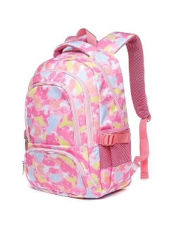 BLUEFAIRY Kids Backpack with Lunch Box for Boys Girls Elementary Middle School Backpack for Teens Child Youth Camo BookBags Sturdy Travel Gifts Mochila Para Ninos 17 Inch