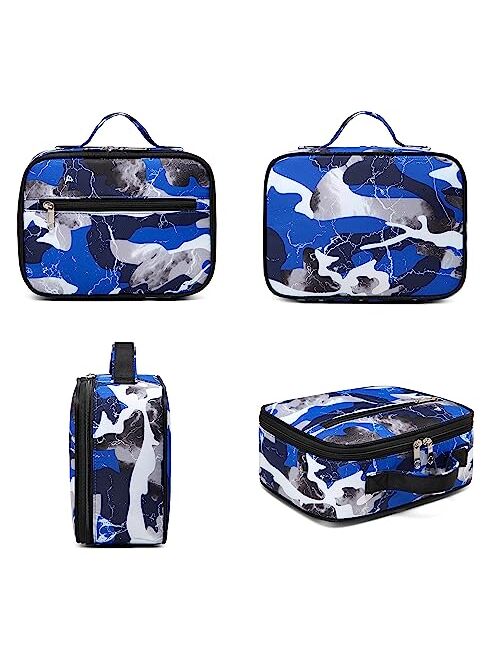 BLUEFAIRY Kids Backpack with Lunch Box for Boys Girls Elementary Middle School Backpack for Teens Child Youth Camo BookBags Sturdy Travel Gifts Mochila Para Ninos 17 Inch