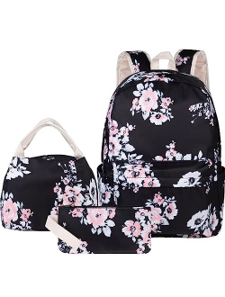 DUPHLAGT Girls Backpack for Kids Schoolbags - Lightweight Backpack for Teens Girls Bookbag Set with Lunch Box & Pencil Case