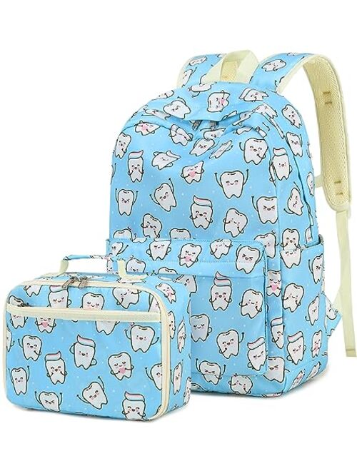 BTOOP Kids Backpack for Girls Floral Preschool Backpacks with Lunch Box Kindergarten Bookbag Set for Young Elementary School Students