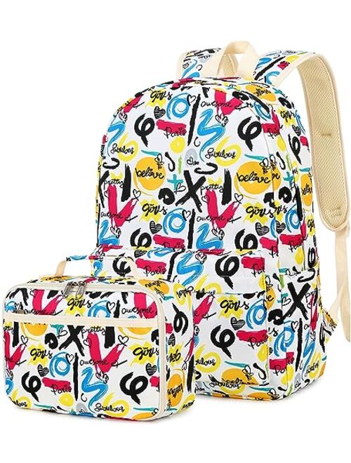 BTOOP Kids Backpack for Girls Floral Preschool Backpacks with Lunch Box Kindergarten Bookbag Set for Young Elementary School Students