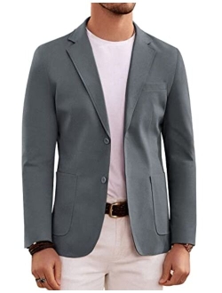 Men's Lightweight Sport Coat Casual Blazer Two Button Suit Jacket Regular Fit Sportcoat Machine Washable