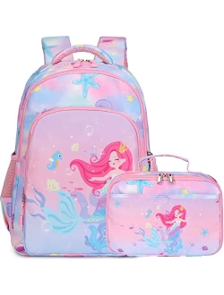 Dafelile Backpack Unicorn for Girls School Preschool Backpack for Girls 3 IN 1 School Bookpack Set with Lunch Bag Pencil Bag