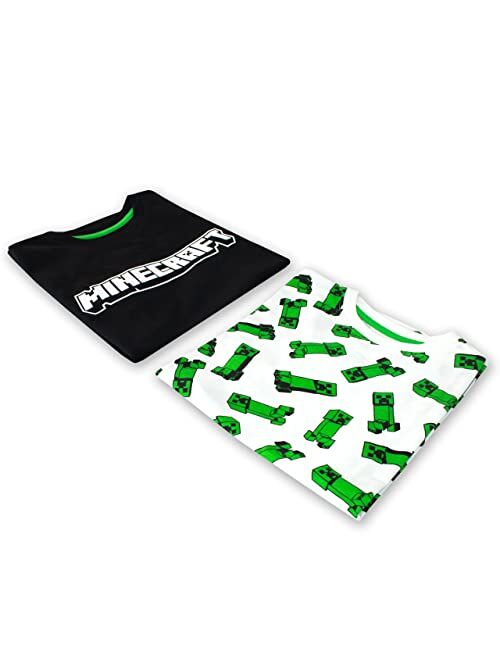 Minecraft T-Shirt 2 Pack Boys Gaming T-Shirts for Kids