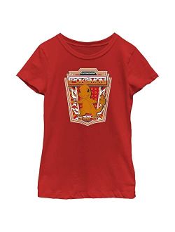 Pokemon Charmander Badge Girls Short Sleeve Tee Shirt