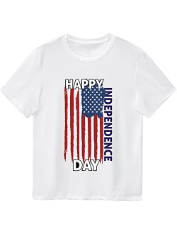 MUJOQE Boys Girls 4th of July T-Shirt American Flag Short Sleeve Shirts Kids Independence Day Clothes Patriotic Tees Tops 1-8T