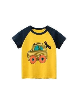 Waghao Boys Toddler Short Sleeve Tee T Shirt Tops Tees Shirts Graphic Cotton Casual Crewneck T-Shirts