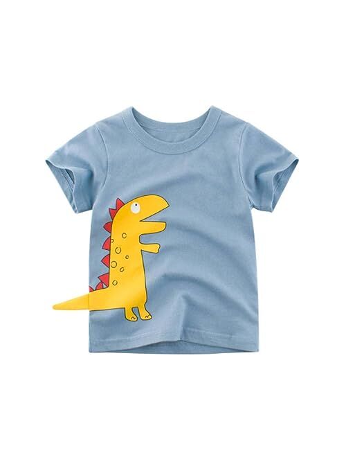 Waghao Boys Toddler Short Sleeve Tee T Shirt Tops Tees Shirts Graphic Cotton Casual Crewneck T-Shirts