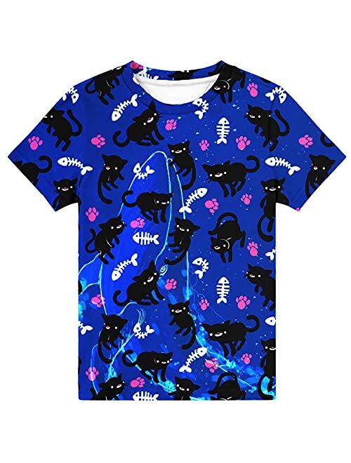 Hgvoetty Boys Girls Shirt Graphic T-Shirt for Kids 3D Short Sleeve Colorful Tops Tees 6-16 Years