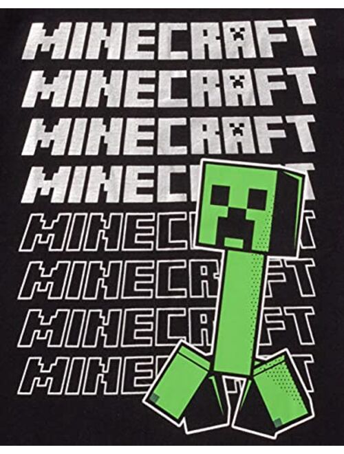 Minecraft T Shirt Boys Creeper Short Sleeve Black Game Top